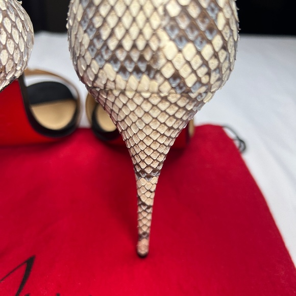 CHRISTIAN LOUBOUTIN Never Worn Python T-Strap Heels Pristine Condition NWOT - Picture 10 of 10